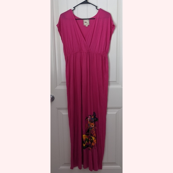 Pink Rose Dresses & Skirts - Pink Rose Pink Maxi Dress w/ Printed Floral Detail